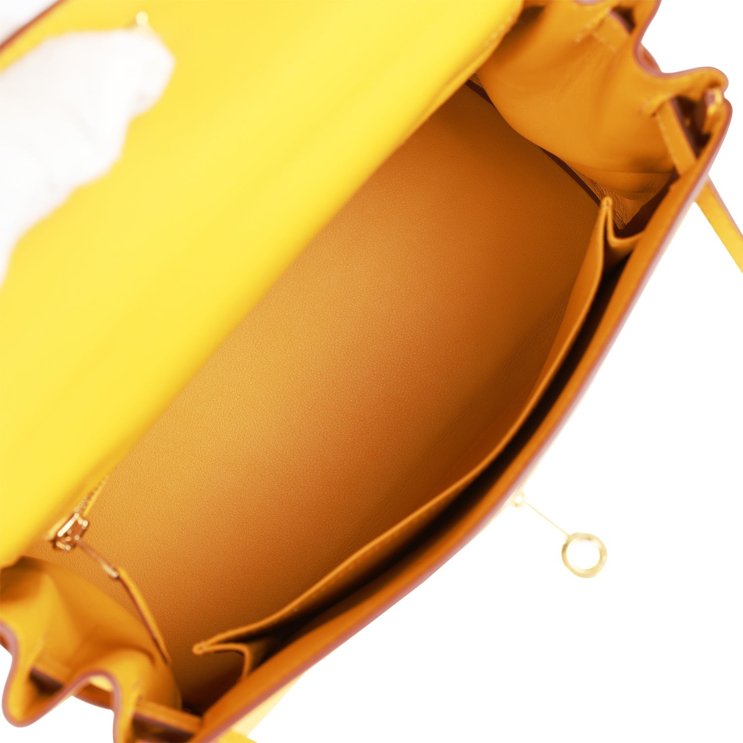 Hermès Kelly Retourne 25 Jaune Ambre Swift Gold Hardware