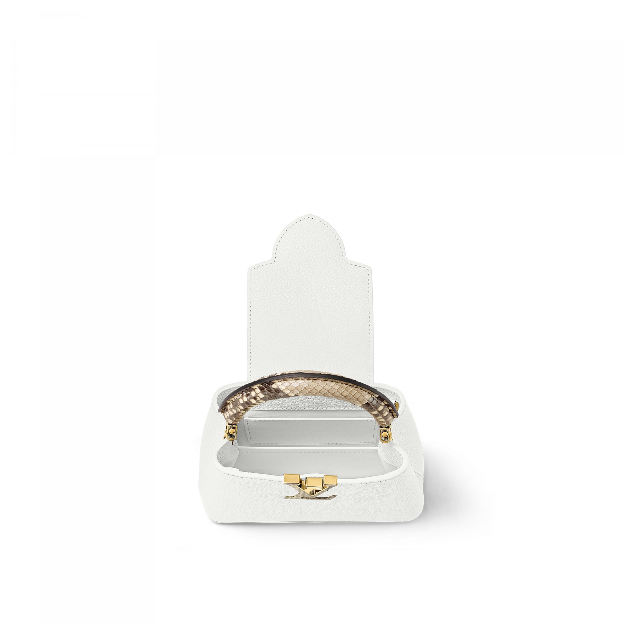 Louis Vuitton N98477 Capucines Mini Python Snow White