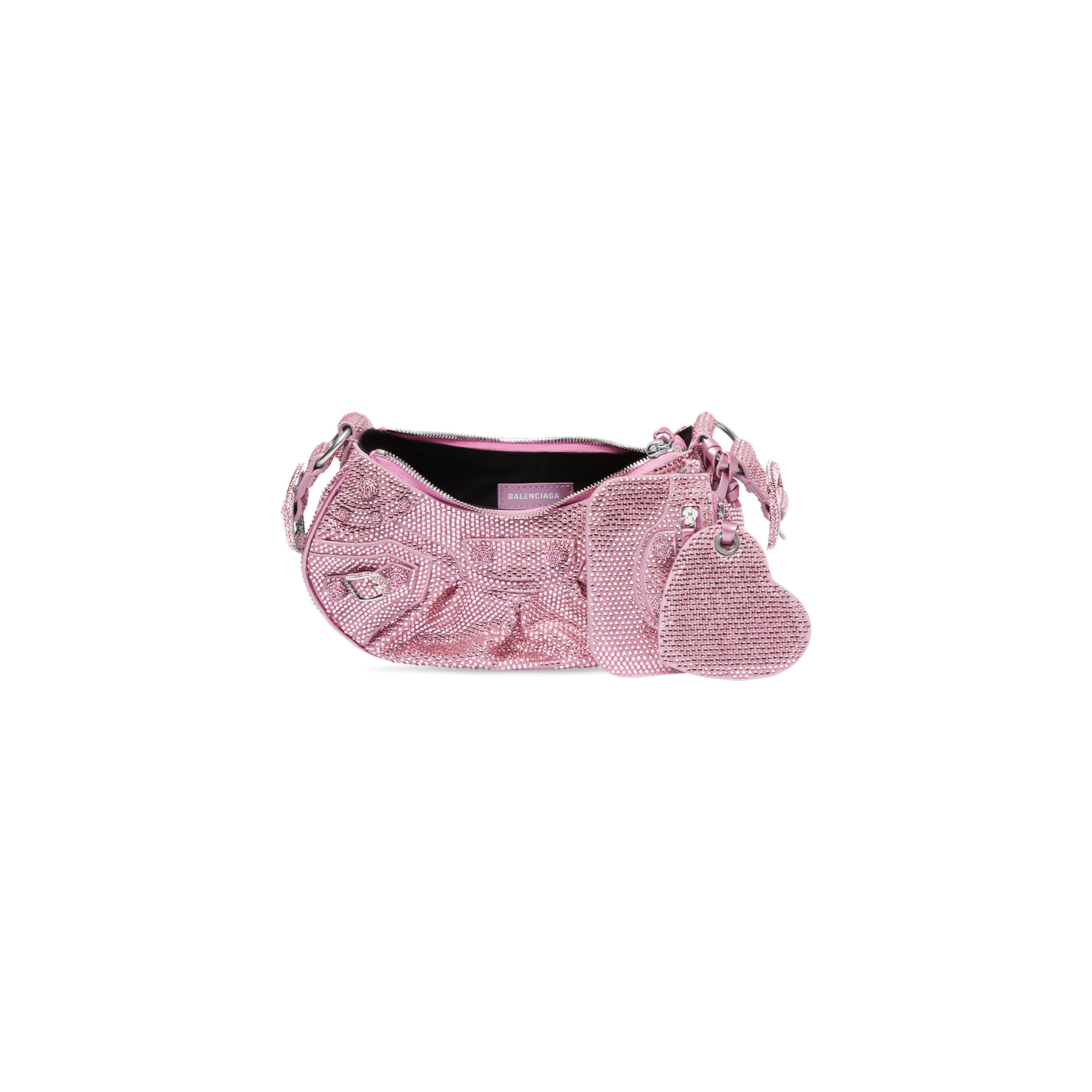 WOMEN'S LE CAGOLE XS SHOULDER BAG WITH RHINESTONES IN PINK