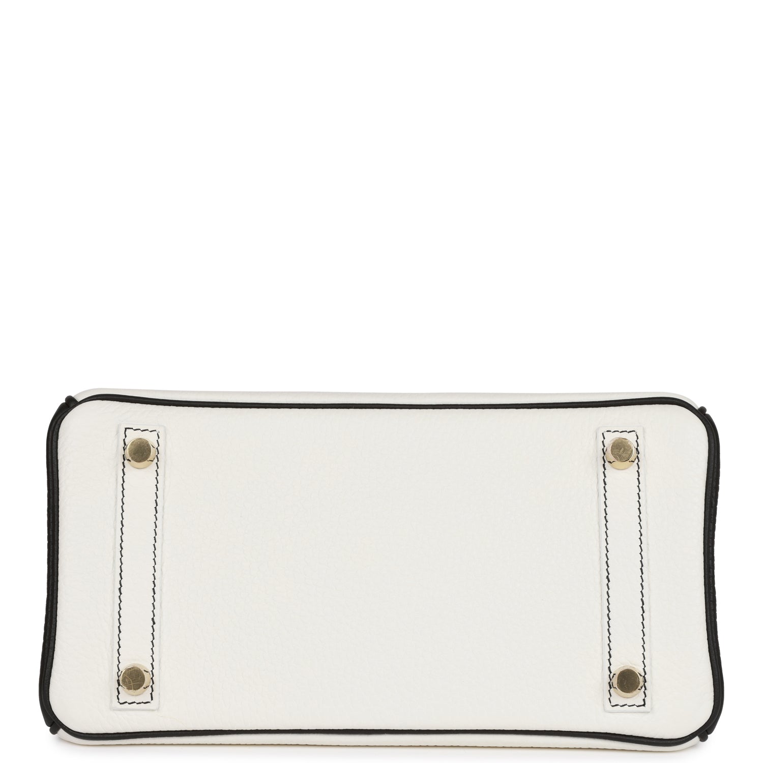 Hermès Special Order (HSS) Birkin 25 White and Black Clemence Gold Hardware