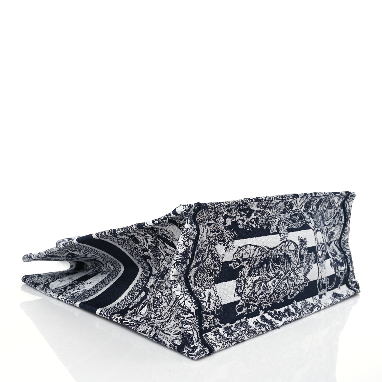 CHRISTIAN DIOR Canvas Embroidered Large Dioriviera Toile De Jouy Book Tote Blue