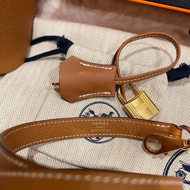 Hermès 1923 Bolide 25 en Desordre Gold Epsom Gold Hardware