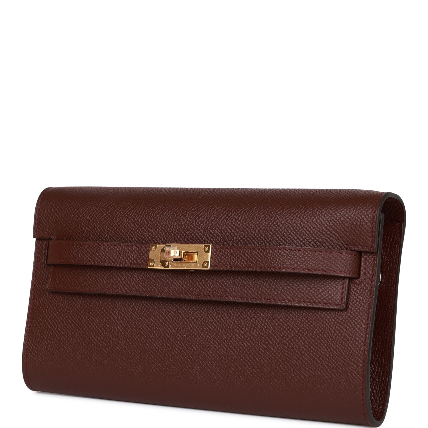 Hermès Kelly Wallet To Go Bordeaux Epsom Gold Hardware