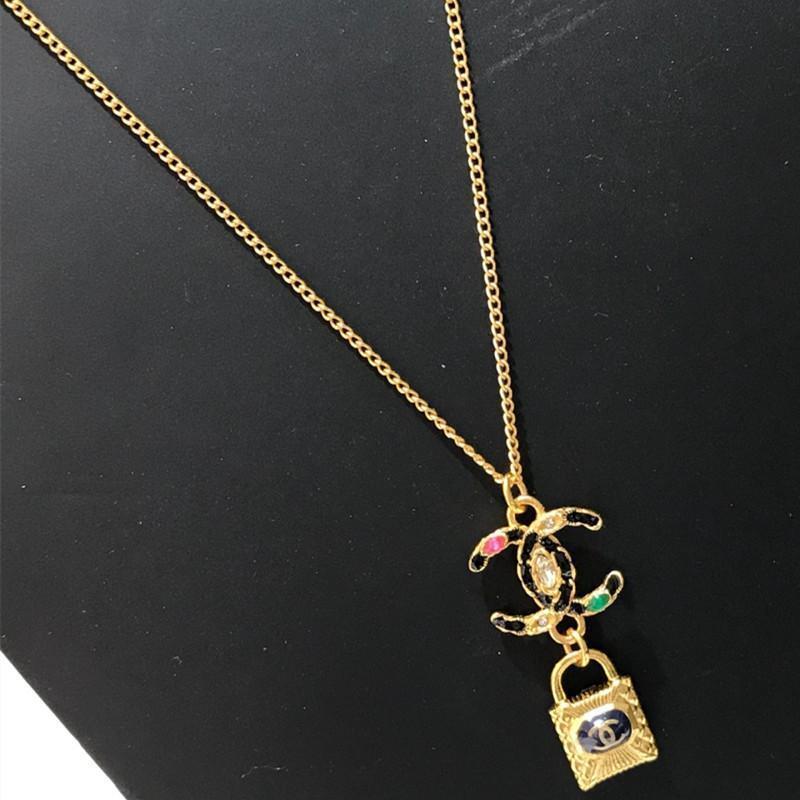 Fashion Lock Double Label Necklace