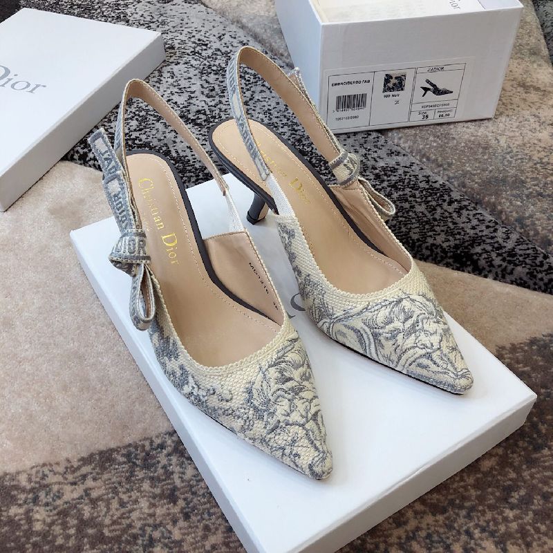 Jacquard Embroidered Bow Sandals