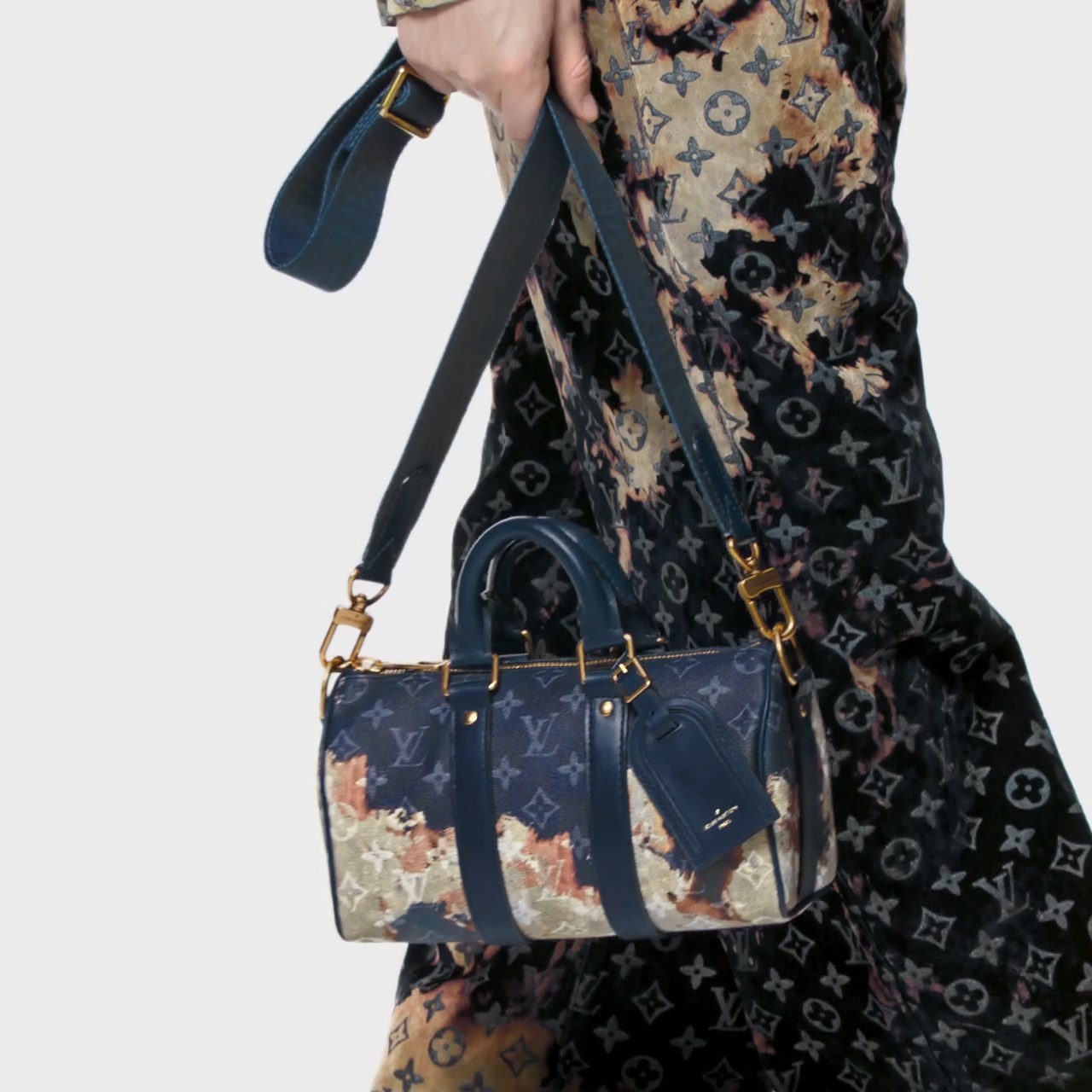 Louis Vuitton Monogram Ink Blue M46804 Keepall Bandoulière 25