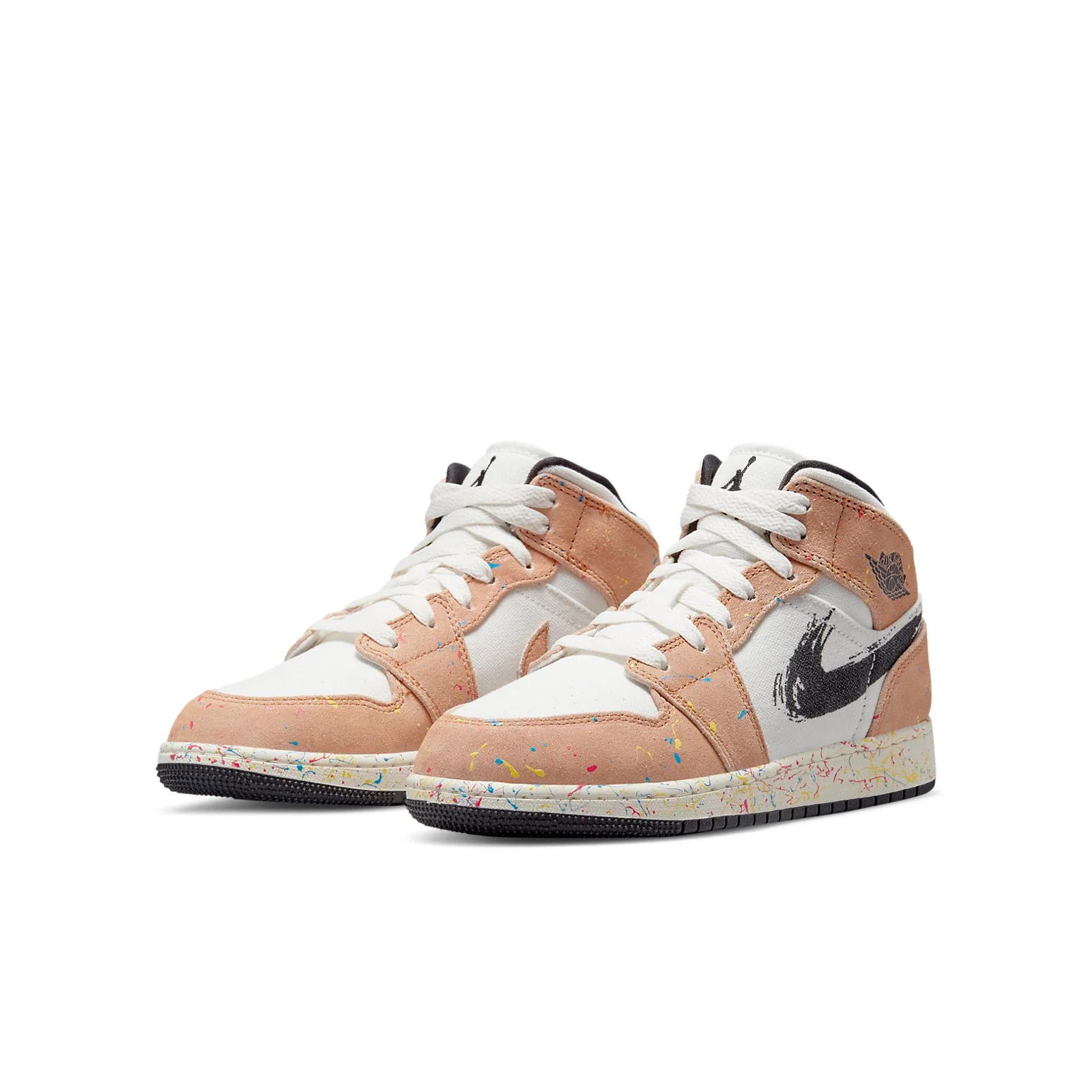 (GS) Air Jordan 1 Mid SE 'Brushstroke Paint Splatter' DA8006-100