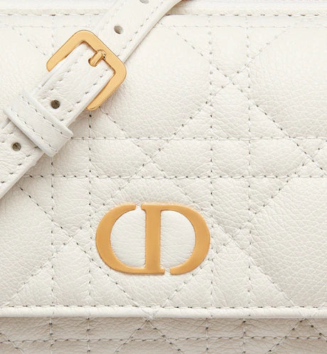 DIOR CARO POUCH Latte Supple Cannage Calfskin