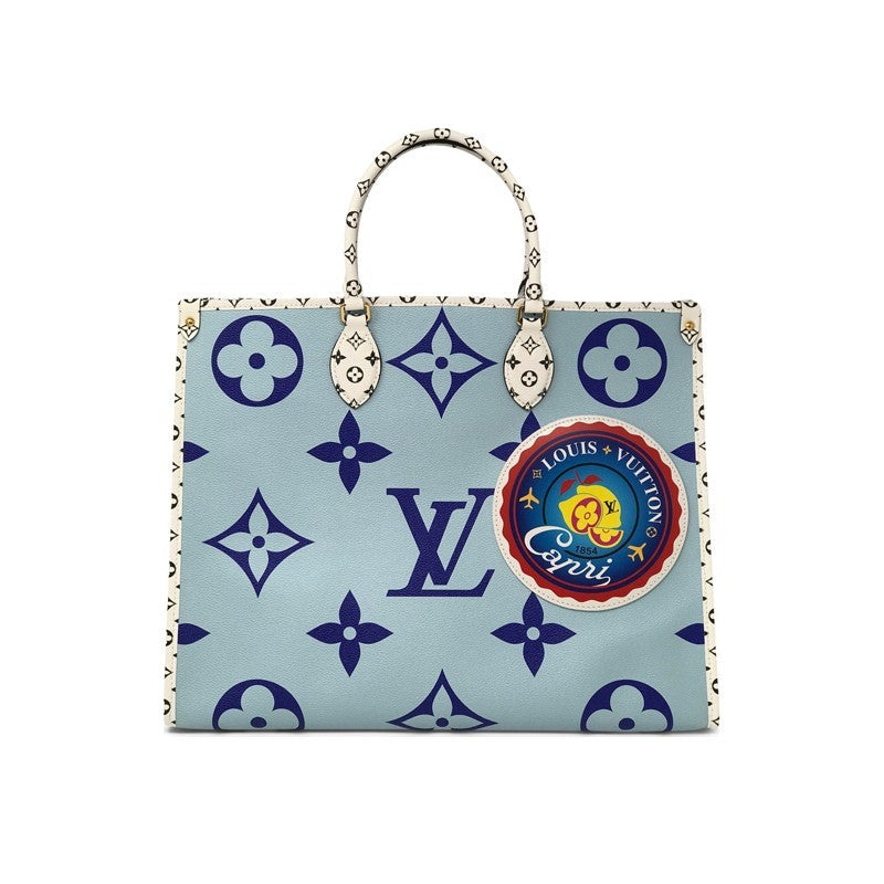LV Monogram Giant Onthego Capri Blue Coated Canvas To
