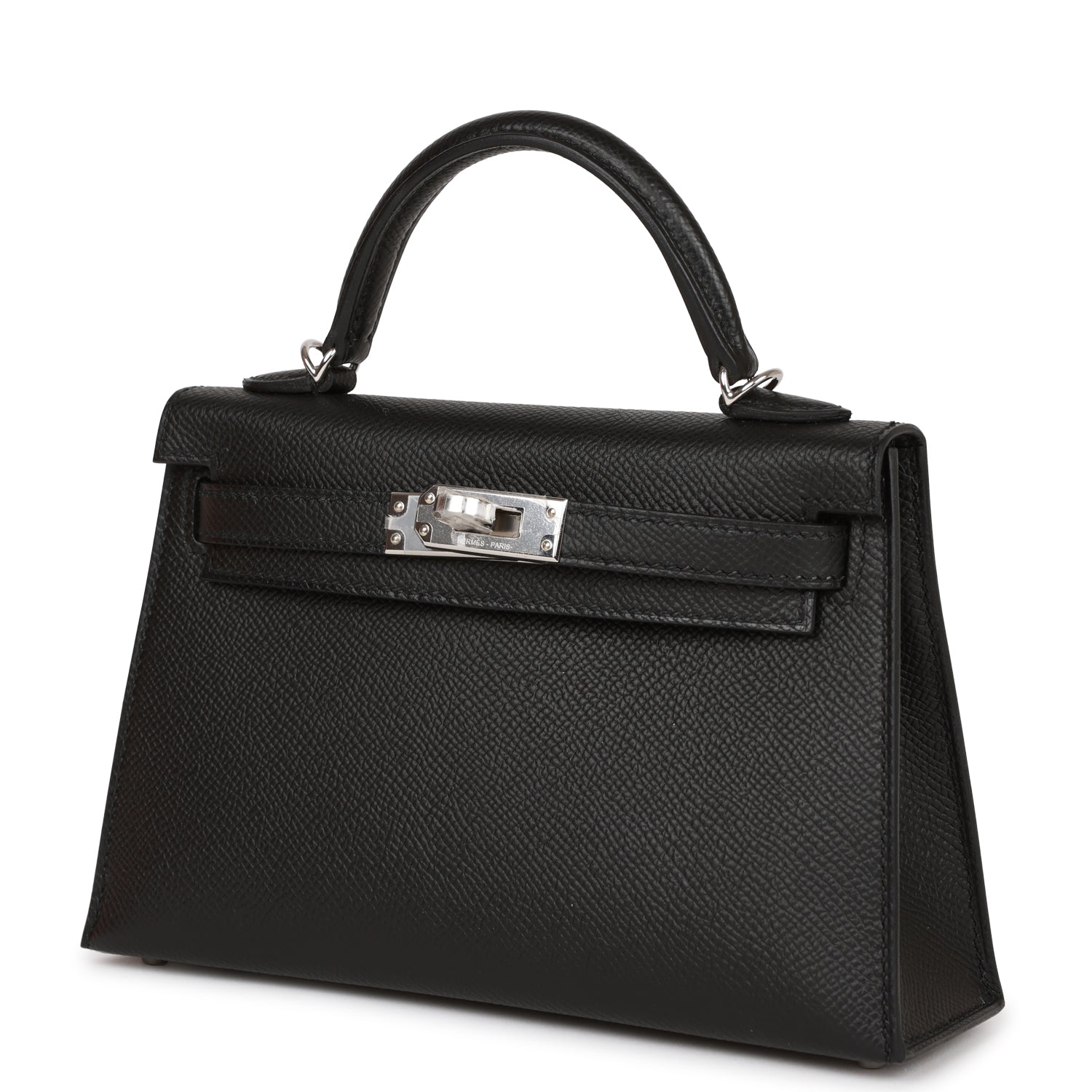 Hermès Kelly Sellier 20 Black Epsom Palladium Hardware