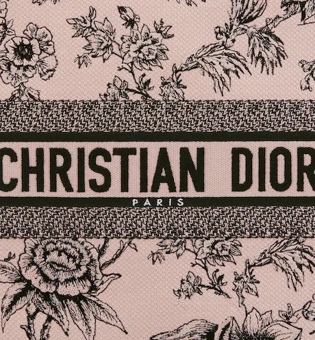 LARGE DIOR BOOK TOTE Powder Pink Dior Jardin Botanique Embroidery (42 x 35 x 18.5 cm)
