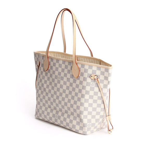 LV N51107 Neverfull MM Shoulder Bag Damier Azur Canvas