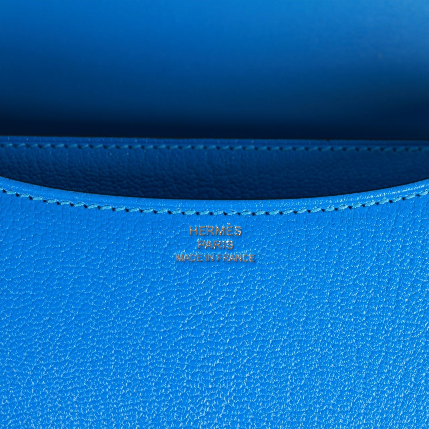 Hermès Constance 18 Bleu Hydra Chevre Gold Hardware