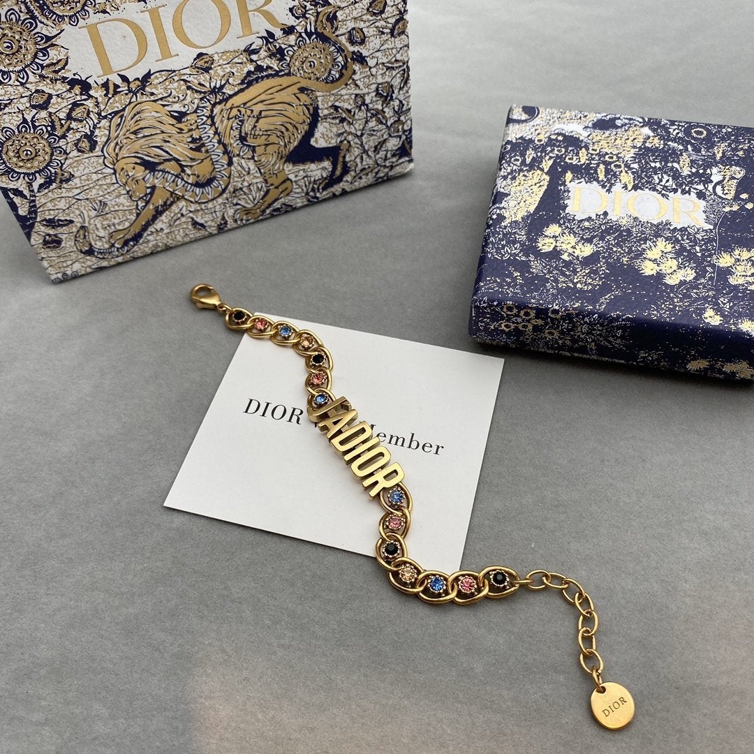 retro colored diamond bracelet