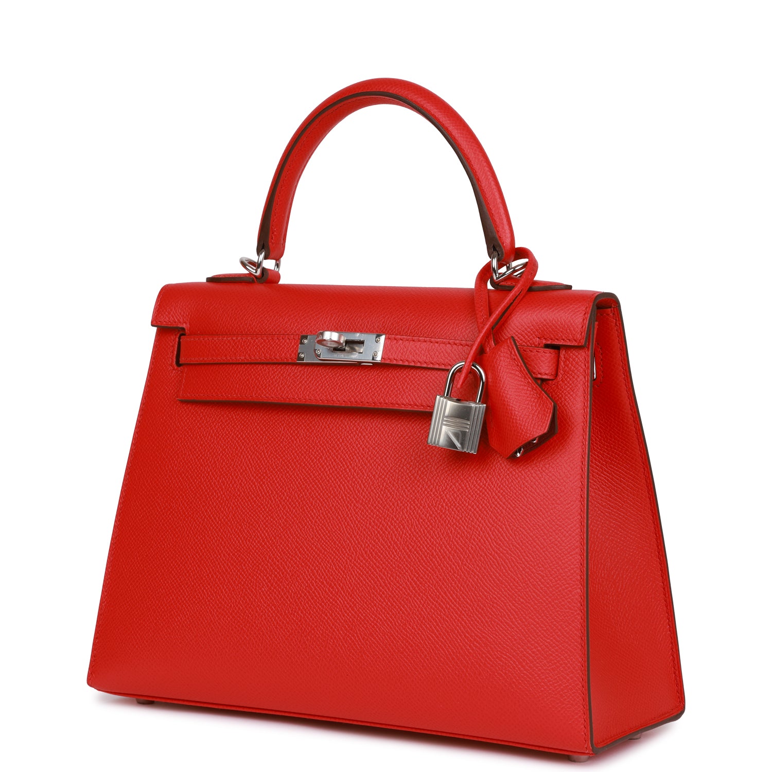 Hermès Kelly Sellier 25 Rouge de Coeur Verso Epsom Palladium Hardware