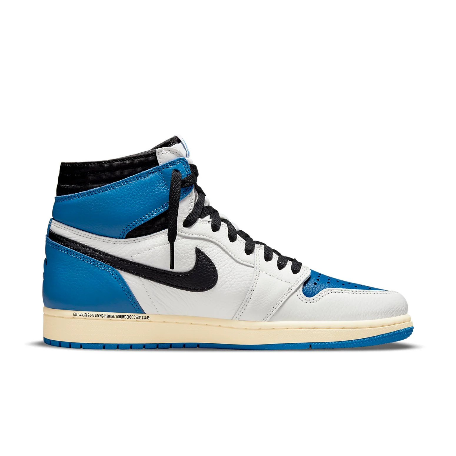 Fragment Design x Travis Scott x Air Jordan 1 Retro High 'Sail Black Military Blue' DH3227-105