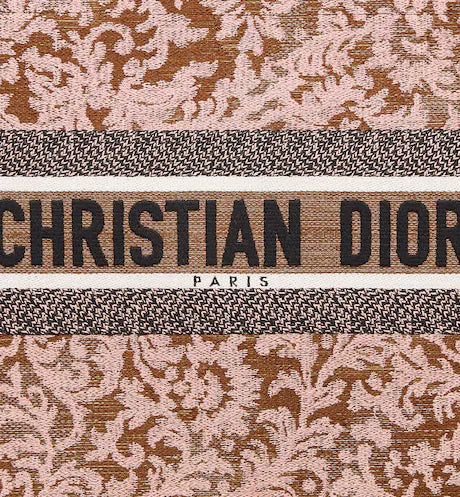 MEDIUM DIOR BOOK TOTE Metallic Pink Dior Brocart Embroidery (36 x 27.5 x 16.5 cm)