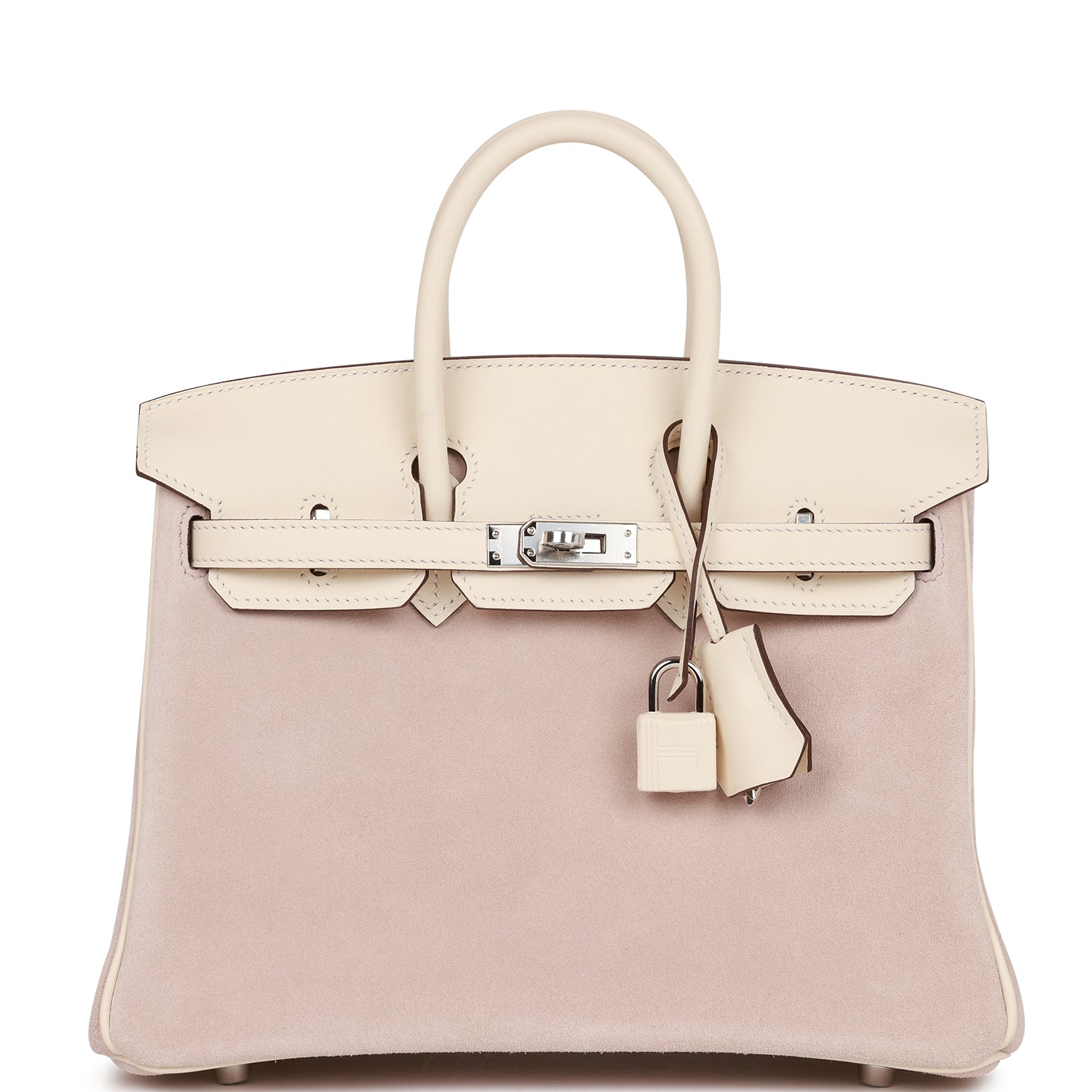 Hermès Birkin 25 Glycine Grizzly and Nata Swift Palladium Hardware