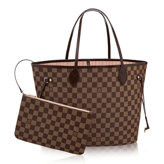 LV N41603 Neverfull MM Shoulder Bag Damier Ebene Canvas