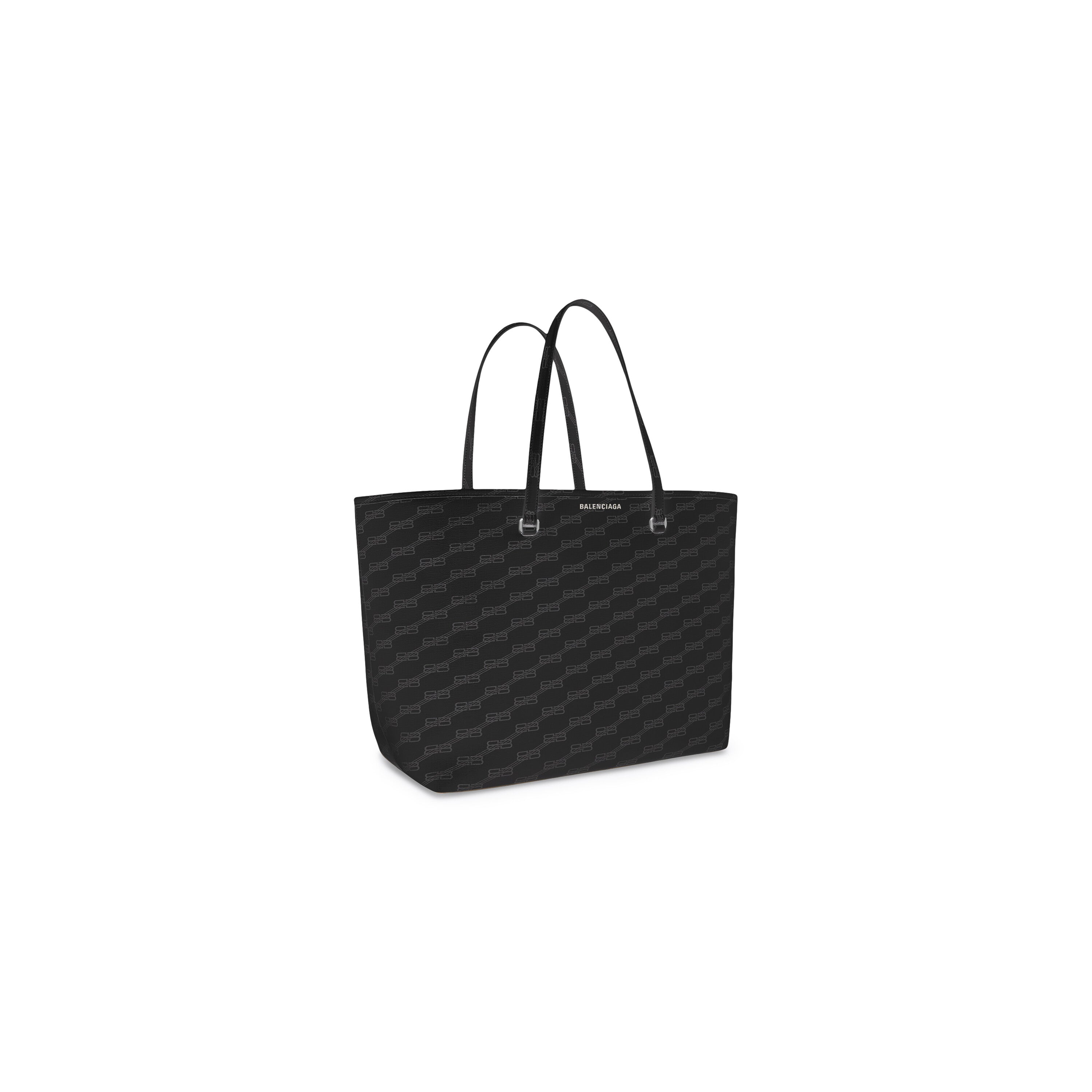 SIGNATURE LARGE EAST-WEST SHOPPER BAG BB MONOGRAM COATED CANVAS IN BLACK