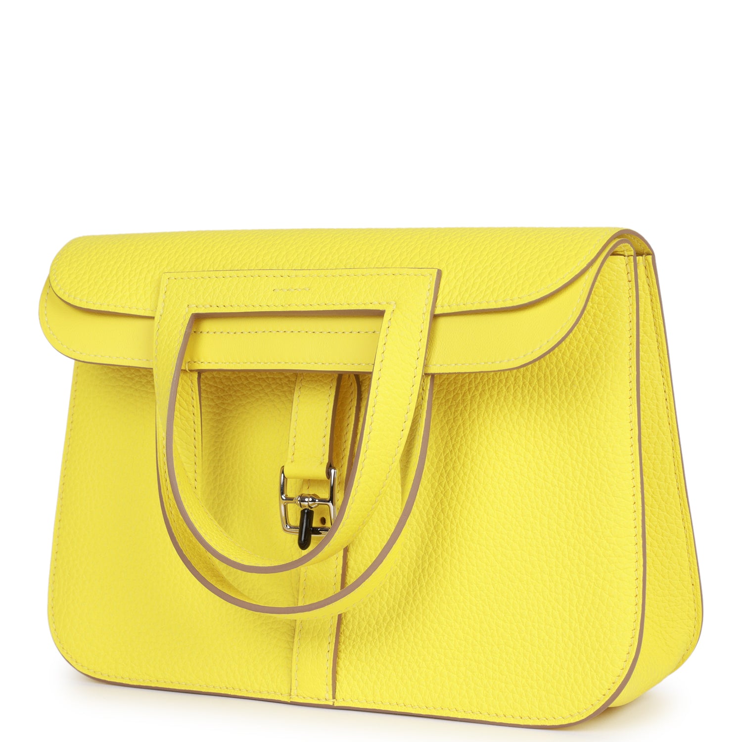Hermès Halzan 25 Lime Clemence Palladium Hardware