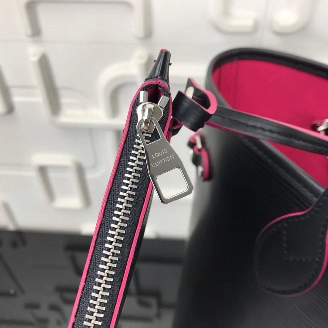 LV Neverfull MM Bag In Noir Epi Leather M54185