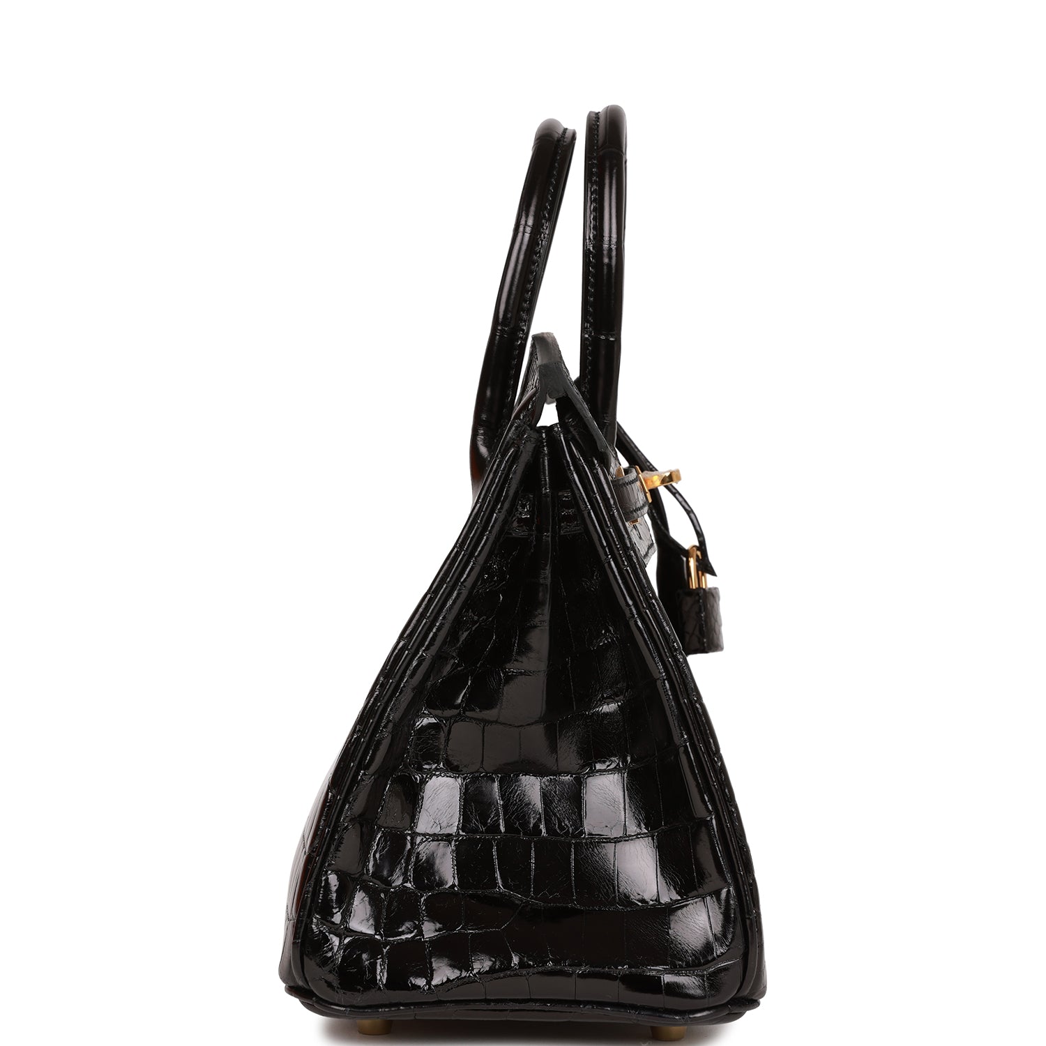Hermès Birkin 25 Black Shiny Niloticus Crocodile Gold Hardware