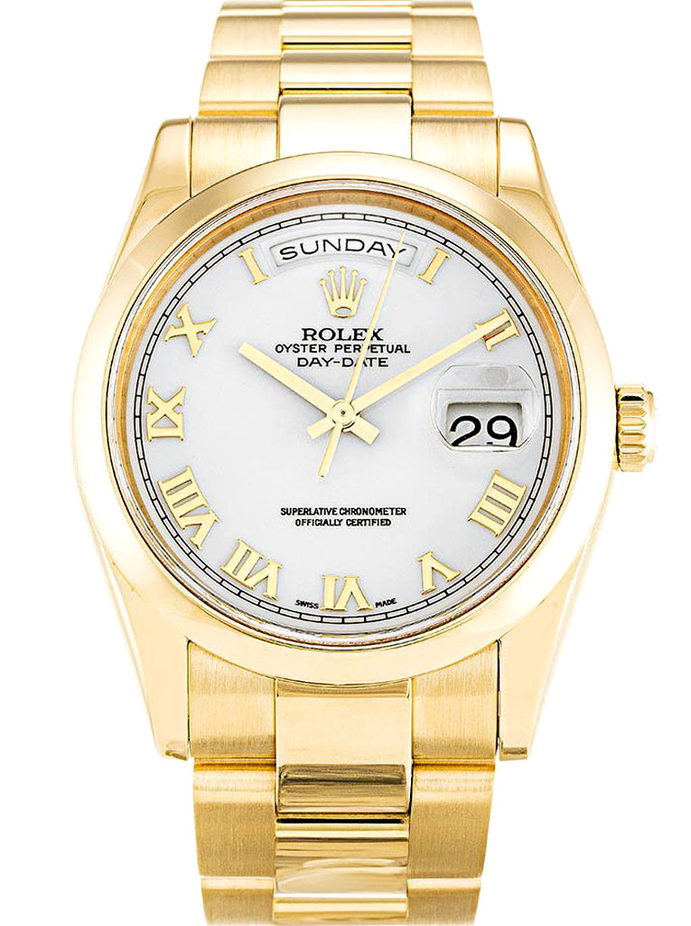 Replica Rolex Day-Date 36mm White Dial 118208
