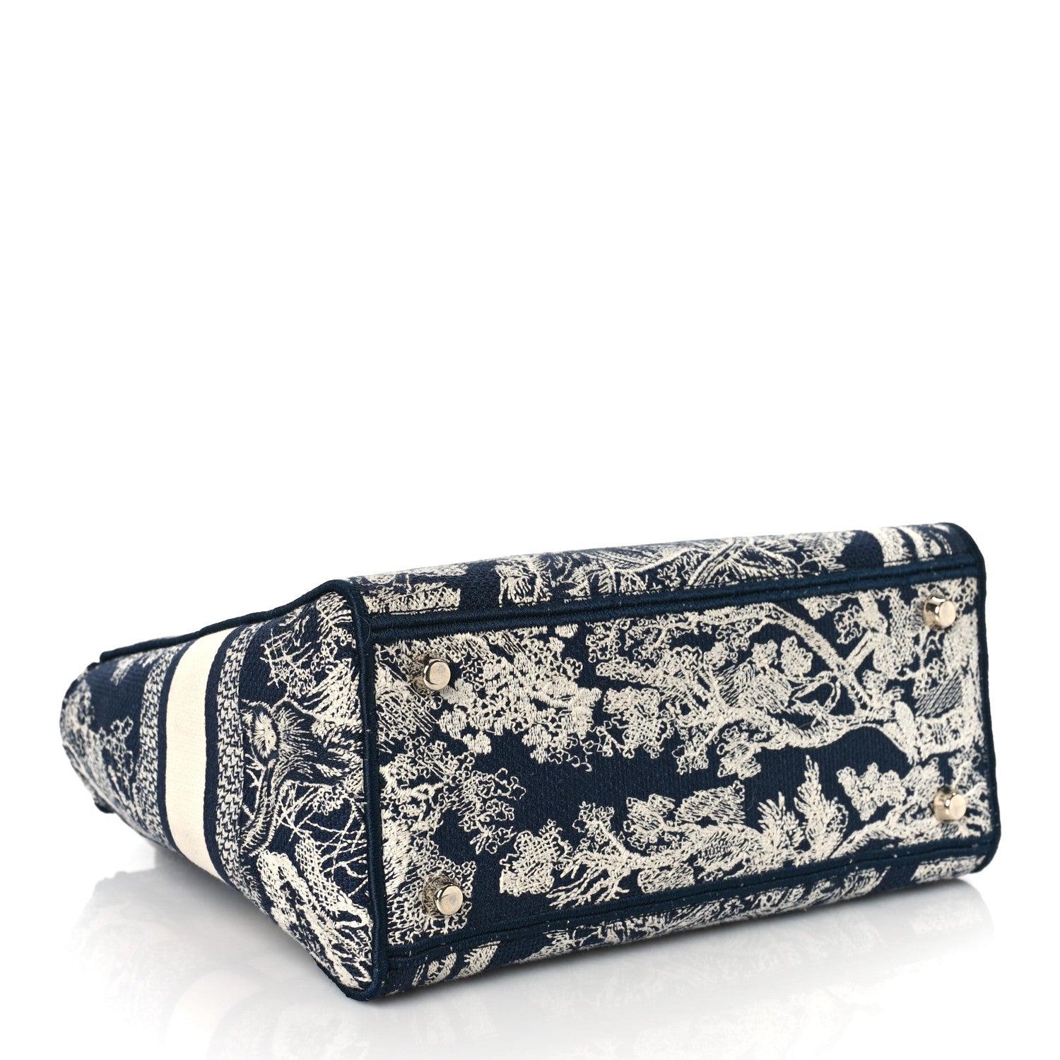 CHRISTIAN DIOR Toile de Jouy Embroidered Medium Lady D-Lite Blue