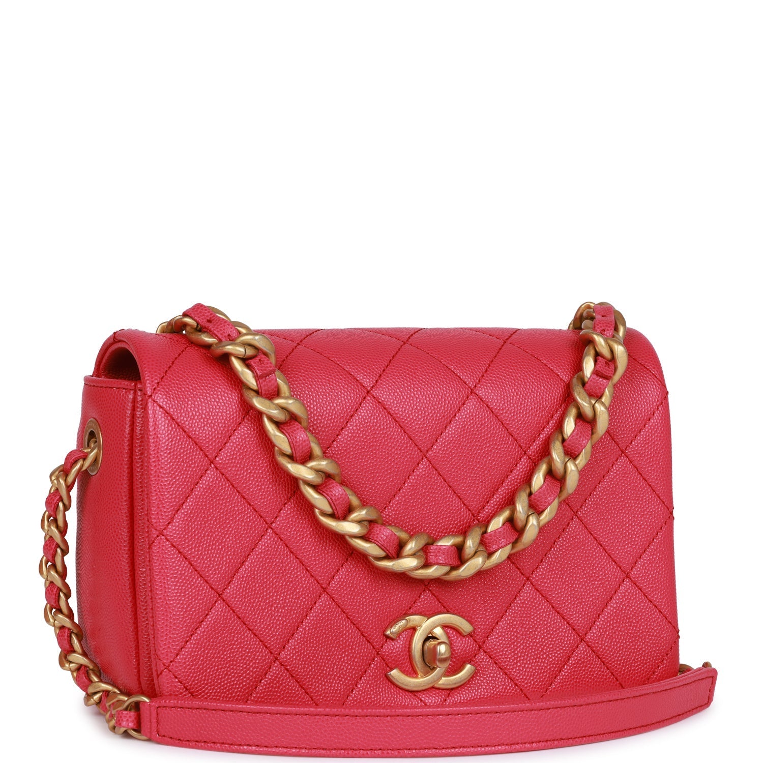 Fashion Therapy Flap Bag Hot Pink Caviar Gold Hardware