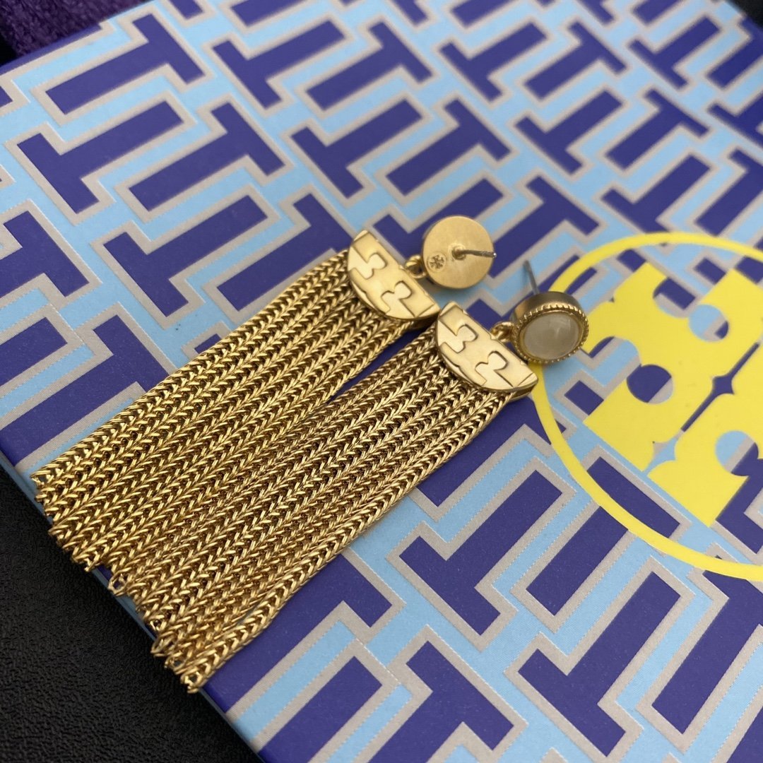 Retro semicircle tassel pendant earrings