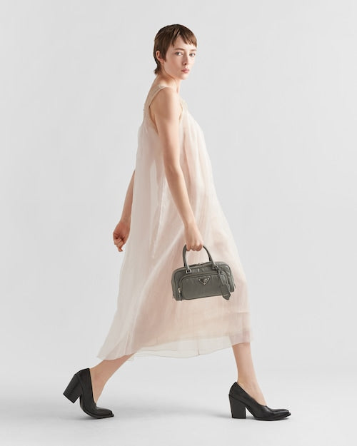 Prada Antique nappa leather multi-pocket top-handle bag - Slate Gray