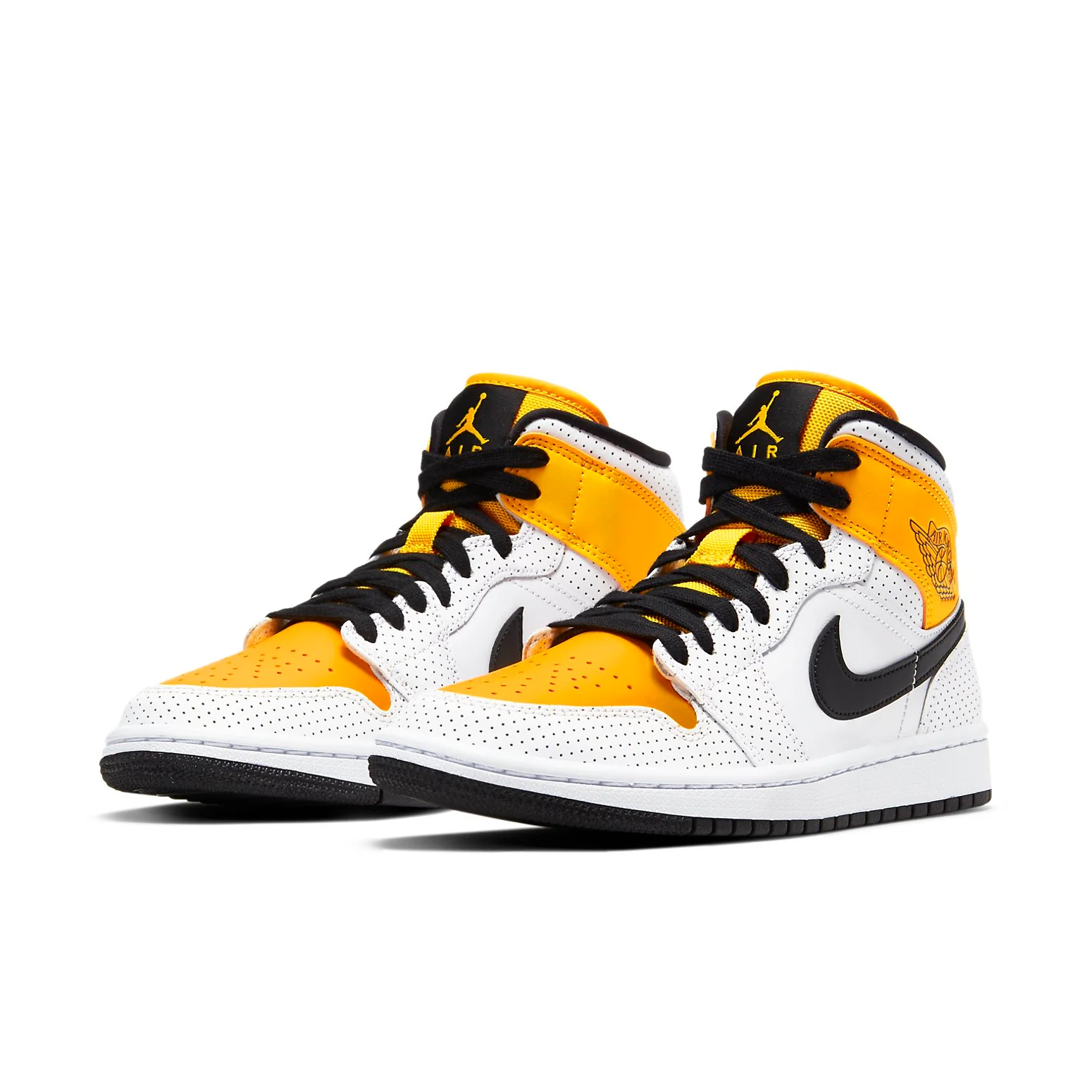 (WMNS) Air Jordan 1 Mid 'Perforated - White University Gold' BQ6472-107