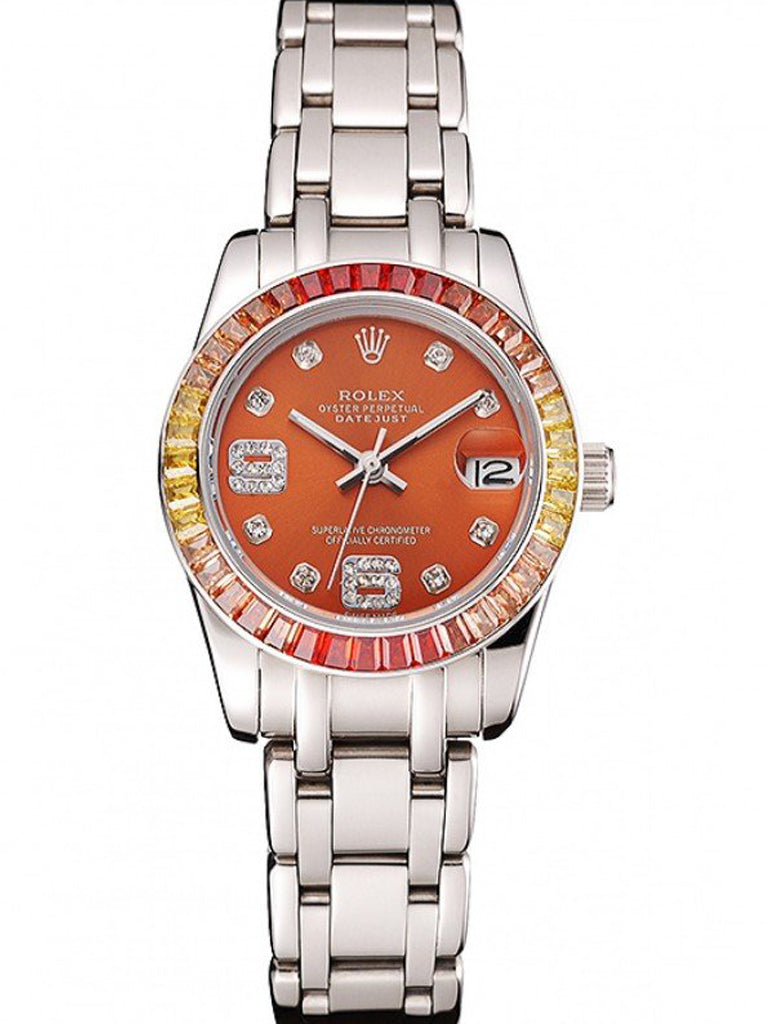 Replica Rolex Datejust 33mm Orange Dial REP016821