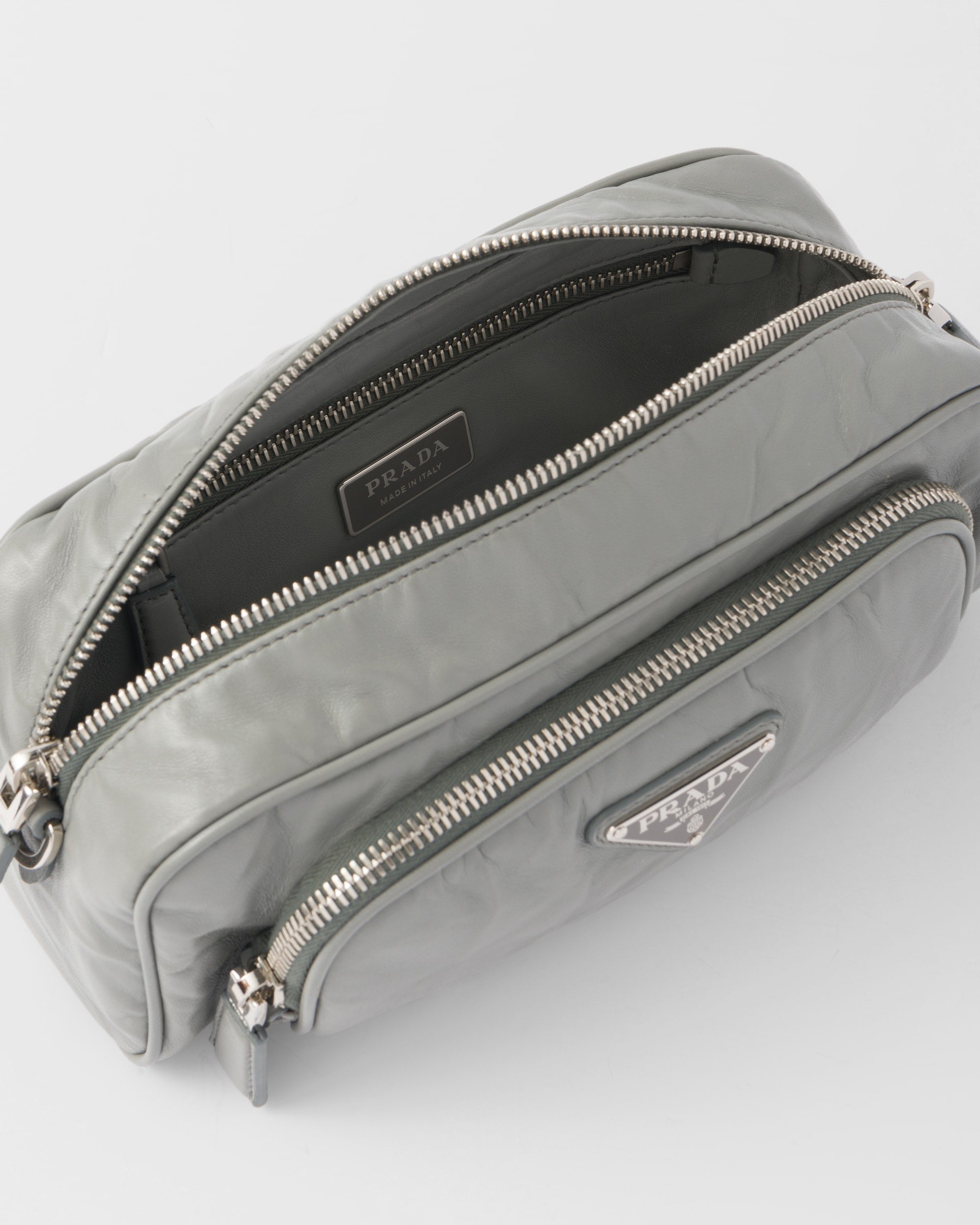 Prada Nappa antique leather multi-pocket shoulder bag - Slate Gray