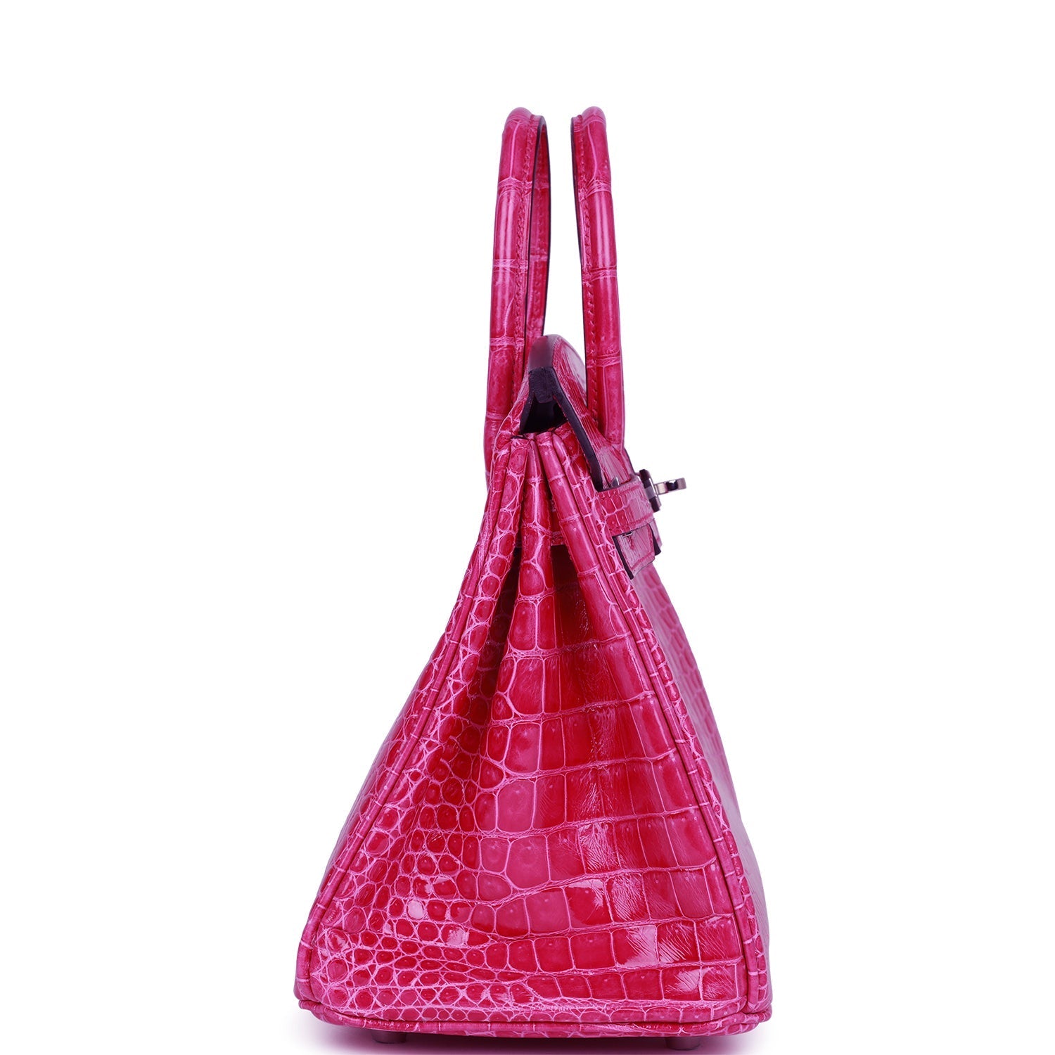 Hermès Birkin 25 Rose Mexico Shiny Porosus Crocodile Palladium Hardware
