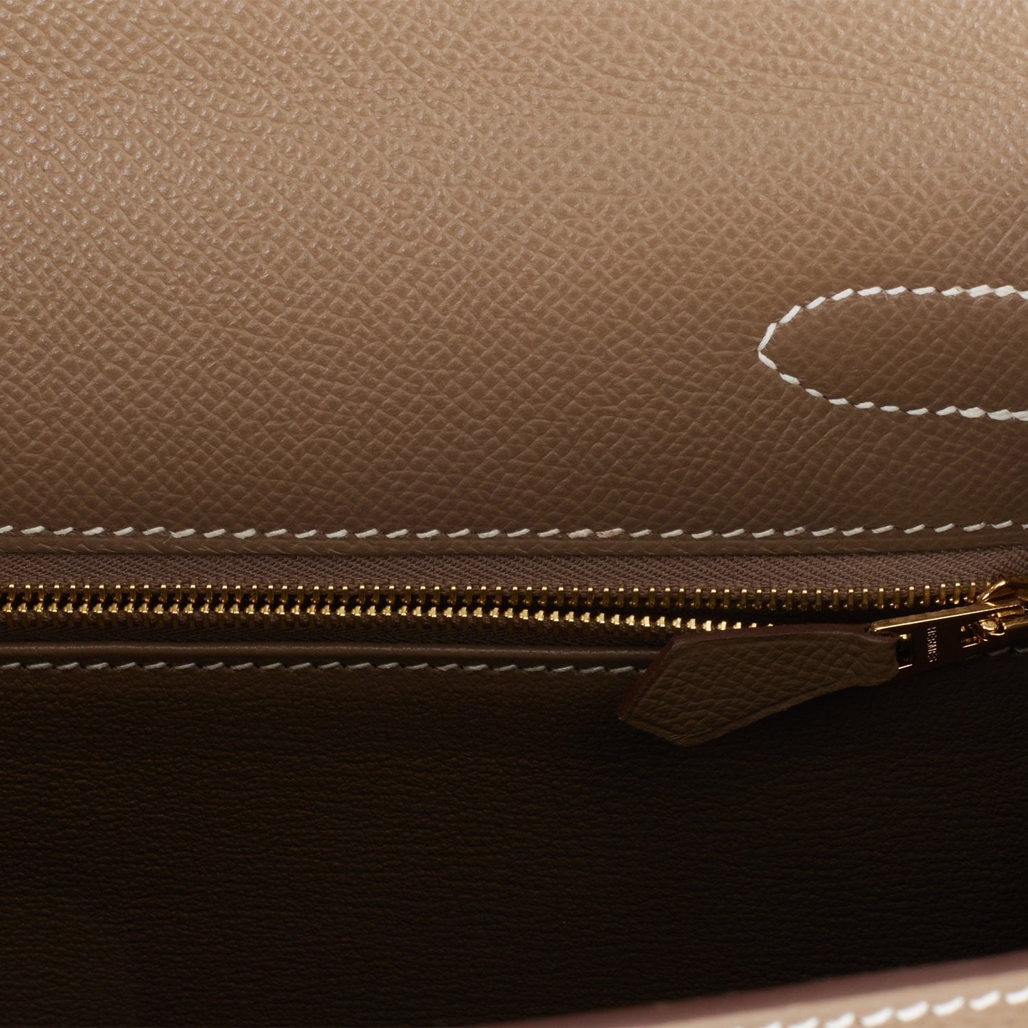 Hermès Kelly Sellier 28 Etoupe Epsom Gold Hardware