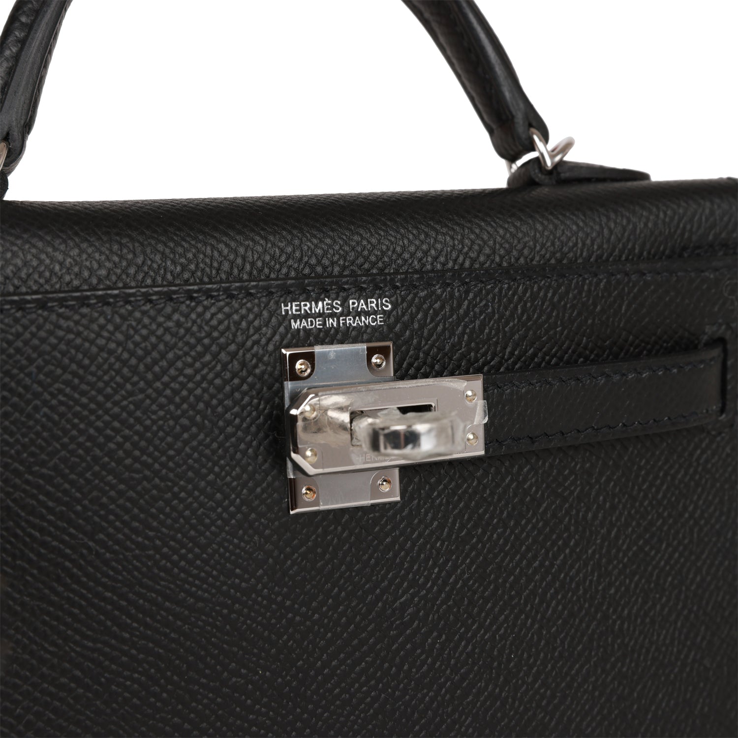 Hermès Kelly Sellier 20 Black Epsom Palladium Hardware