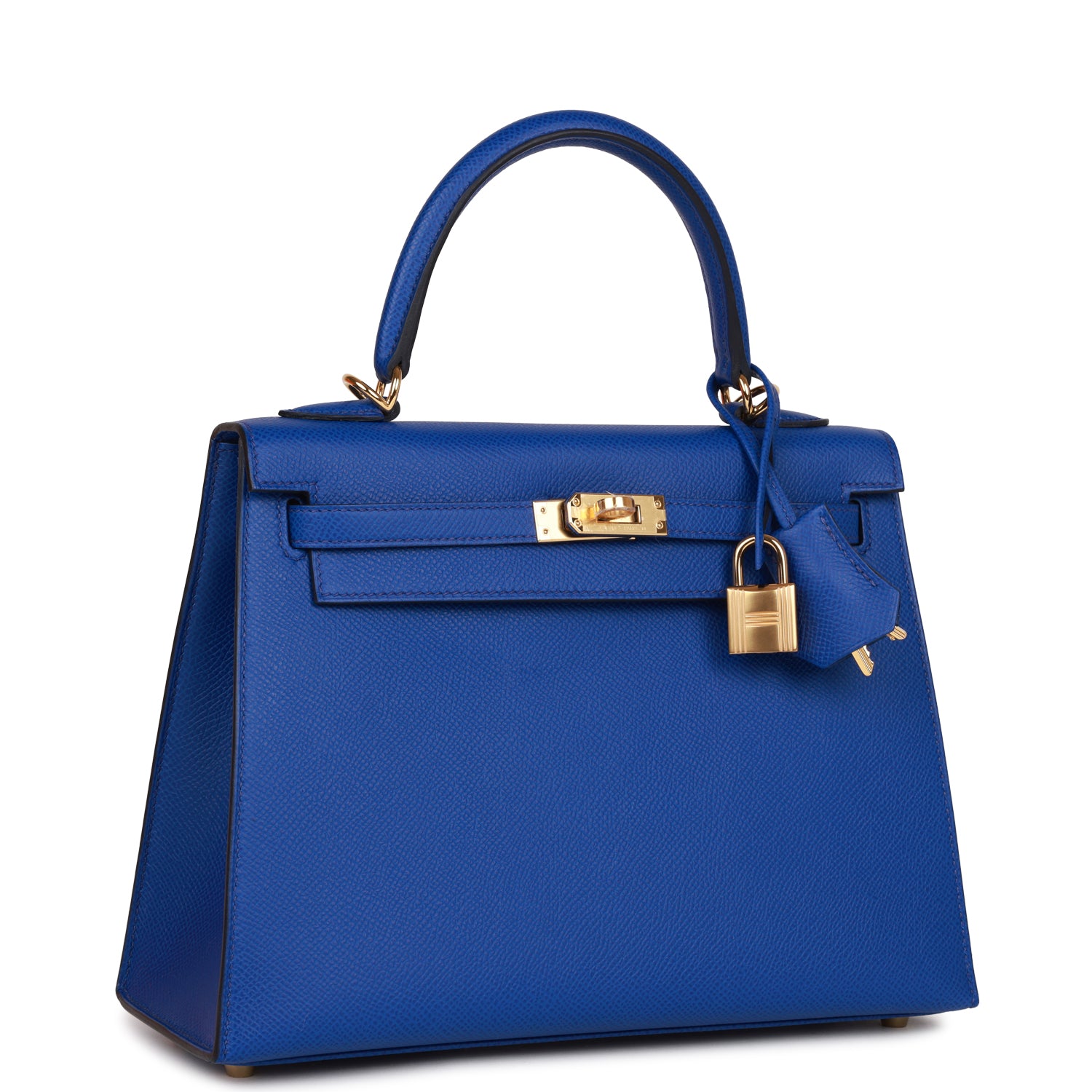 Hermès Kelly Sellier 25 Bleu Royal Epsom Gold Hardware