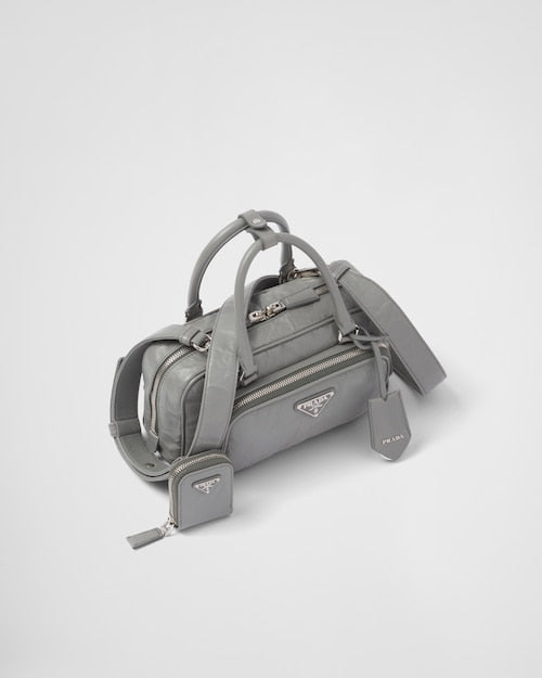 Prada Antique nappa leather multi-pocket top-handle bag - Slate Gray