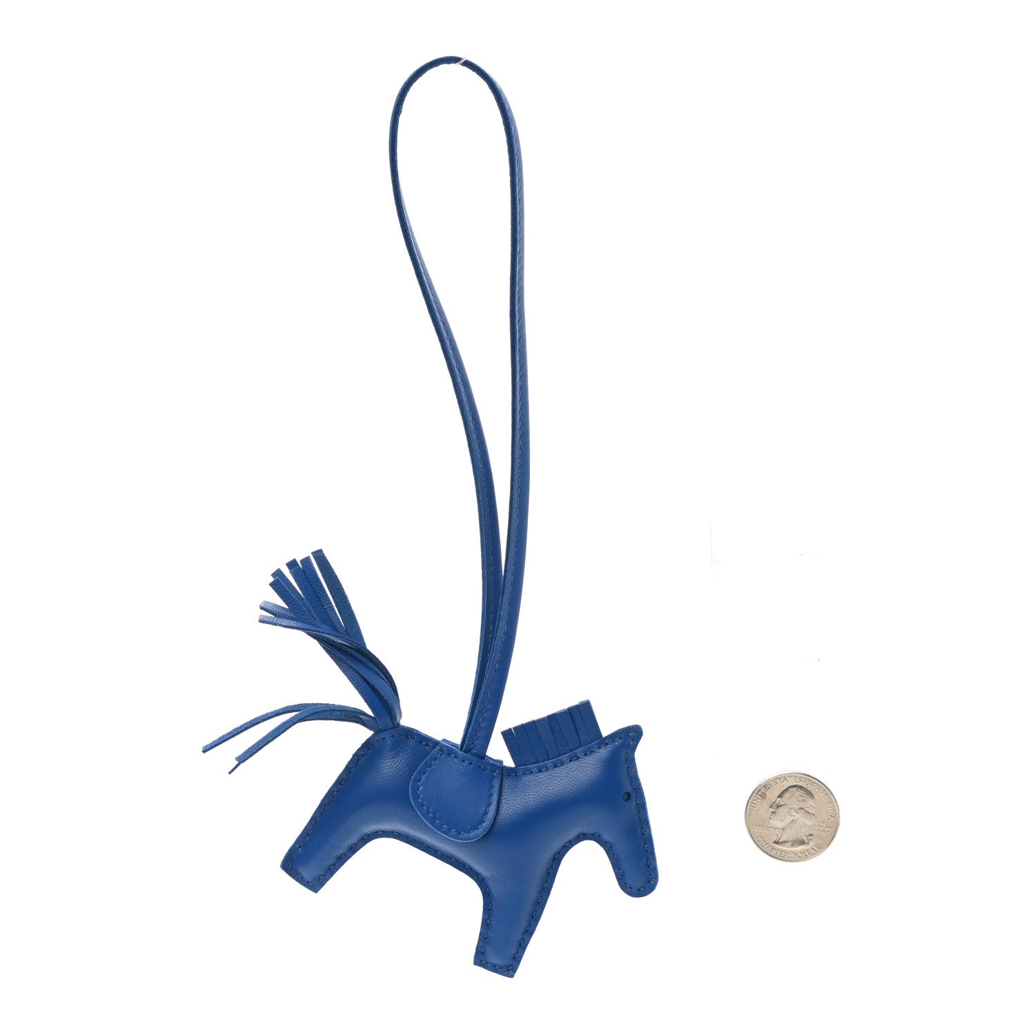 Hermès Milo Lambskin Grigri Rodeo Horse Bag Charm PM Bleu Zanzibar