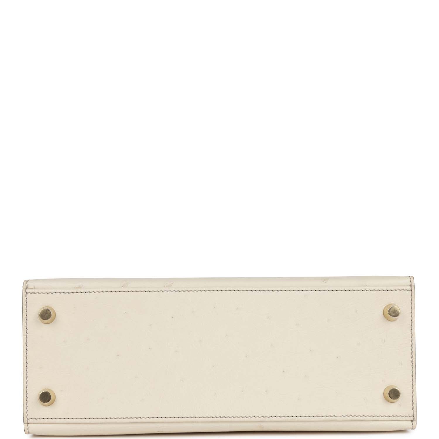 Hermès Special Order (HSS) Kelly Sellier 25 Beton and Gris Asphalte Ostrich Gold Hardware