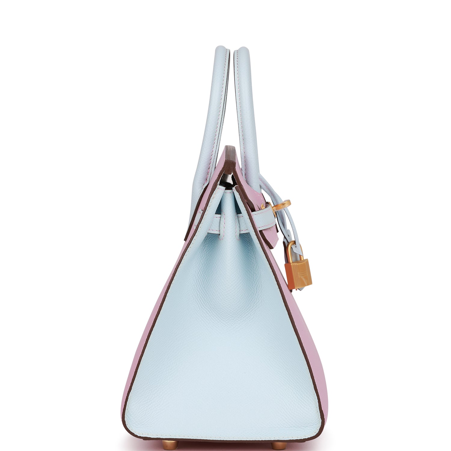 Hermès Special Order (HSS) Birkin Sellier 25 Mauve Sylvestre and Bleu Brume Epsom Brushed Gold Hardware