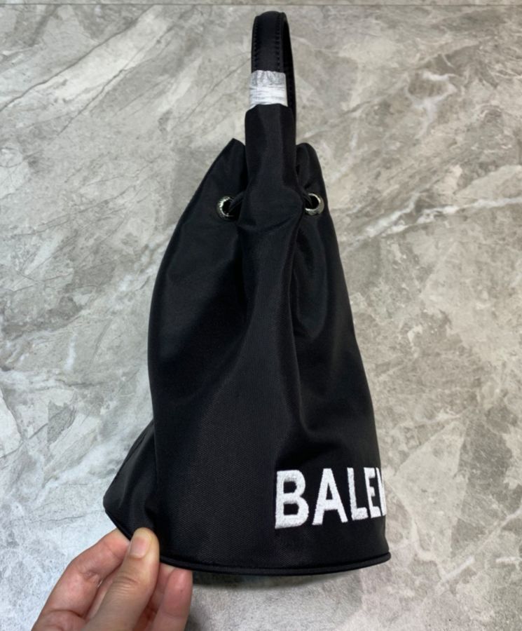 Balenciaga Wheel XS Drawstring Bucket Black