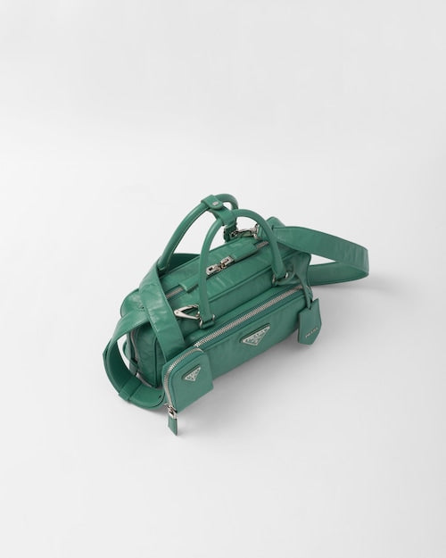 Prada Antique nappa leather multi-pocket top-handle bag - Sage Green