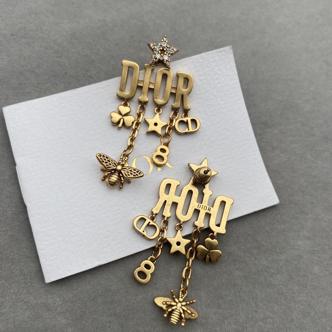 Little Bee Letter Pendant Earrings