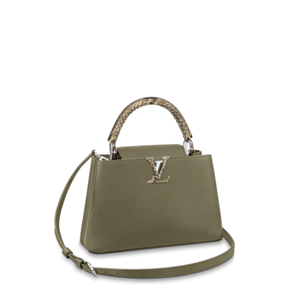 Louis Vuitton Capucines MM Green N93799 Black N92040