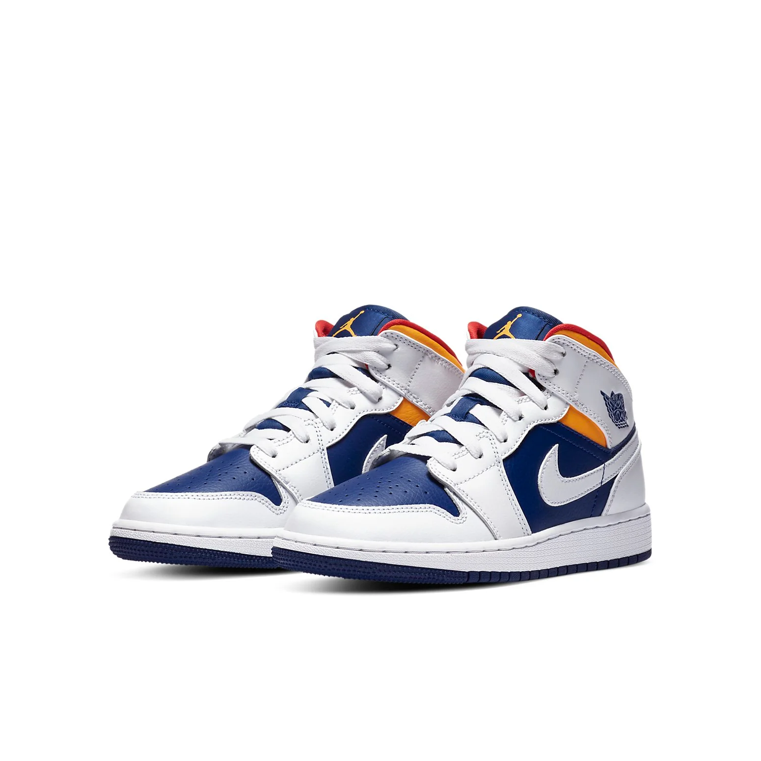 (GS) Air Jordan 1 Mid 'White Deep Royal Blue' 554725-131