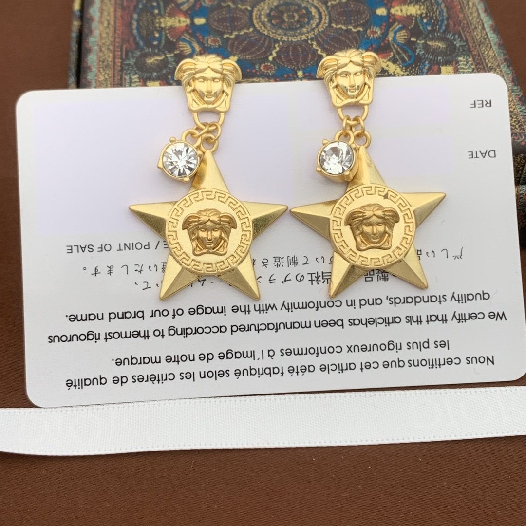Fashion Five-pointed Star Goddess Pendant Earrings