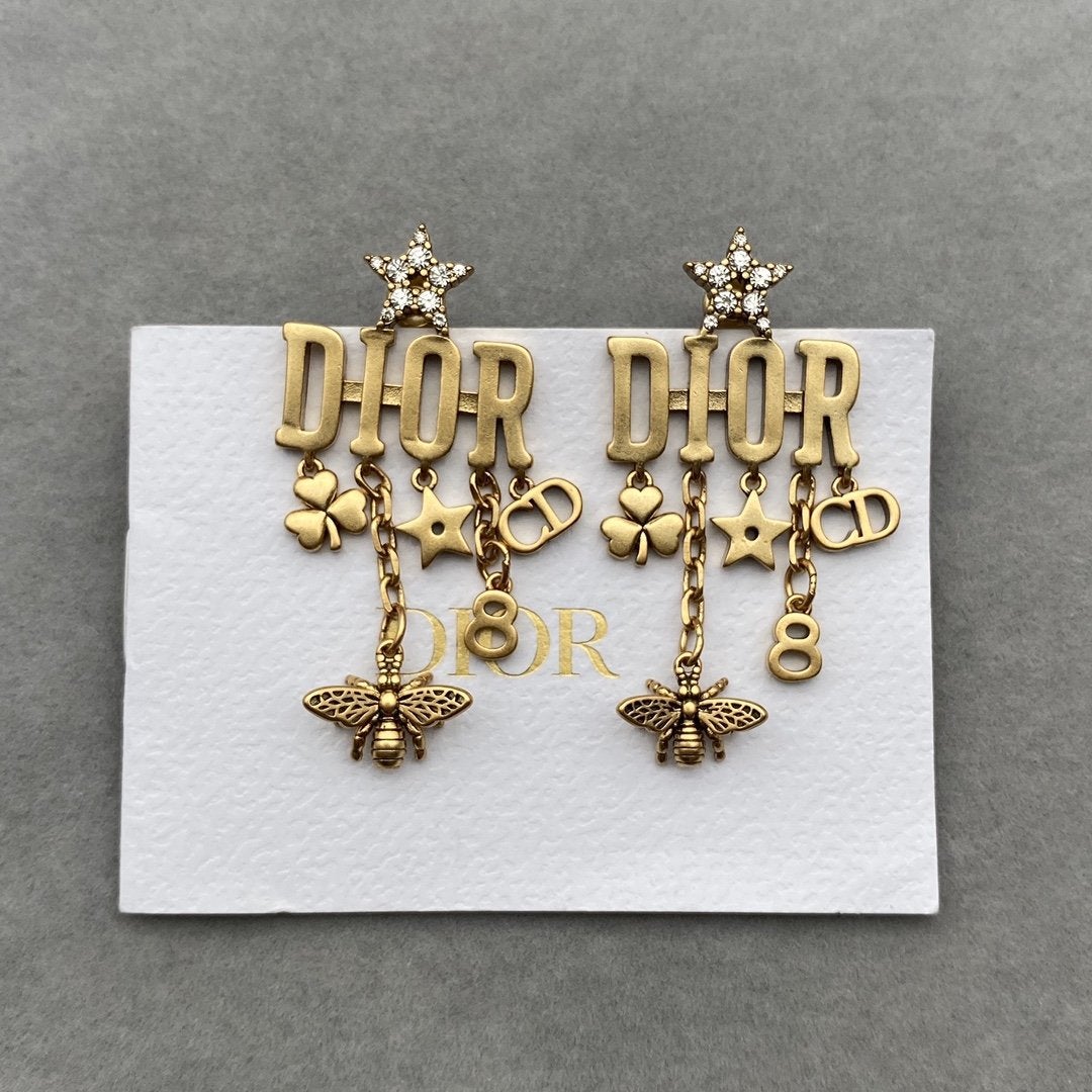 Little Bee Letter Pendant Earrings